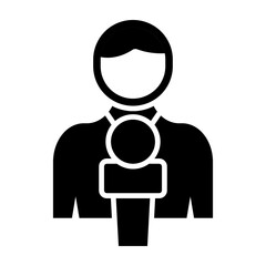 Journalist Vector Glyph Icon Design