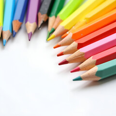 Fototapeta premium a beautiful and the colorful pencils isolated on the white background