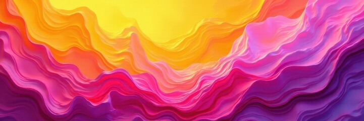 Obraz premium Abstract textured background in yellow, pink, orange, violet, and purple hues , wave, dye, color