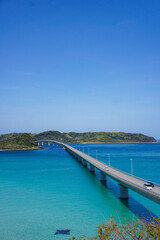 tropical beach with blue sky