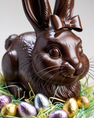 Artisan Chocolate Easter Bunny with Glossy Finish
