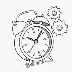 : Minimalist Clock Illustration – Stylish Timepiece Design for Modern Concept