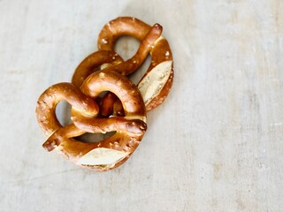 Freshly Baked Pretzel with Salt.