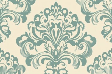 Elegant vintage floral pattern with intricate designs in soft hues
