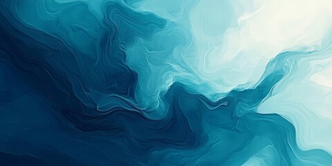 Dark blue and teal watercolor blends enhance the watery texture.