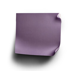 Sticky purple note on transparent background, png file