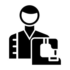 Tailor Vector Glyph Icon Design