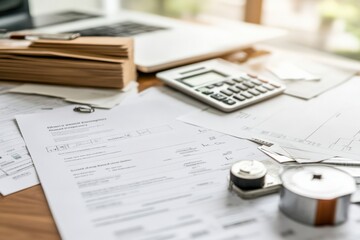 Obraz premium Invoices detailing building materials and tools for construction projects. Generative AI