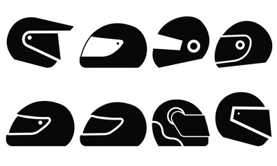 Helmet icon vector illustration. Motorcycle helmet, construction, racing helmet design Silhouette of helmet design for app, logo, web. Vector illustration.