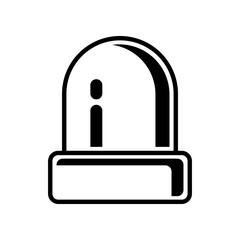 Black alarm siren emergency fighing light icon flat vector design
