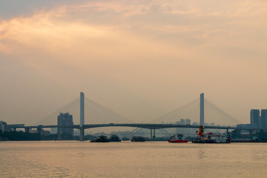 suspension bridge over the river - Powered by Adobe