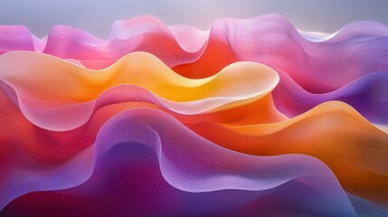 Fototapeta premium Abstract colorful flowing fabric waves.
