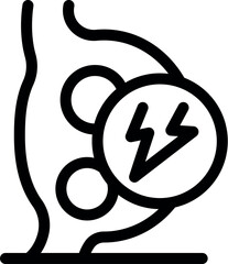 Electric shock causing abdominal pain during pregnancy, medical problem concept