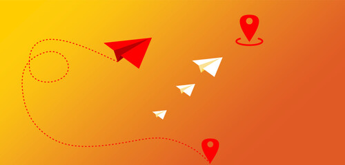 Flying paper airplanes.flying icon vector illustration