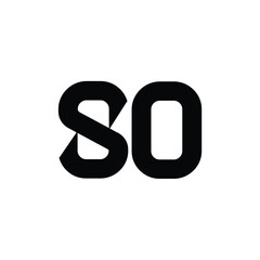 SO monogram logo design letter text name symbol monochrome logotype alphabet character simple logo