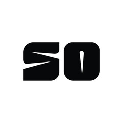 SO monogram logo design letter text name symbol monochrome logotype alphabet character simple logo