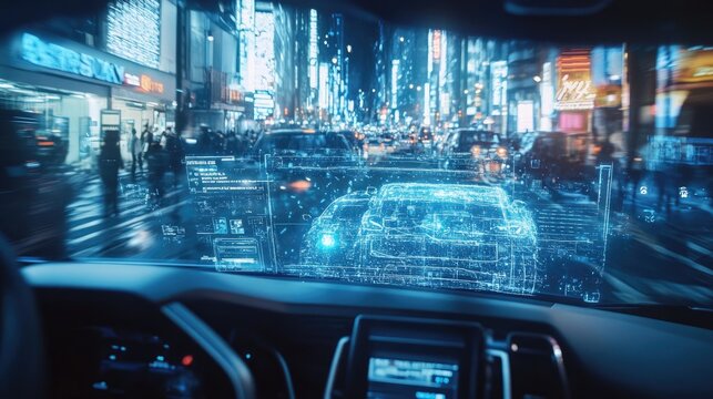Autonomous Driving Through a Futuristic Cityscape with Augmented Reality