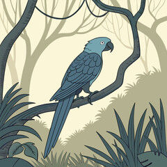 The Majestic Spix’s Macaw – A Rare Blue Wonder of the Amazon © Ghost