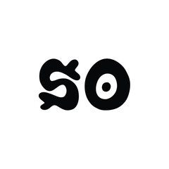 Fototapeta premium SO monogram logo design letter text name symbol monochrome logotype alphabet character simple logo