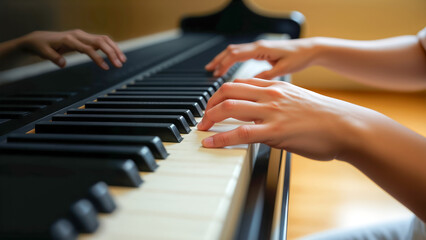 Obraz premium Playing a piano