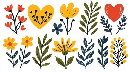 Bright and Cheerful Floral Illustrations for Creative Projects