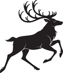 Reindeer vector silhouette illustration design on white background