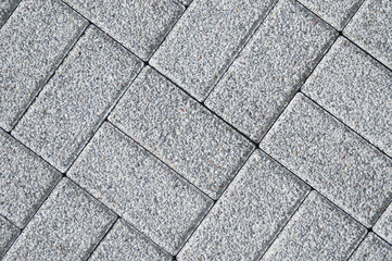 gray rectangular paving stones close-up top view