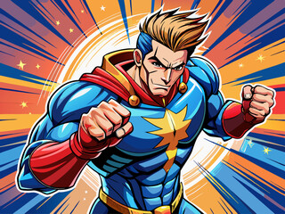 pop-art-comic-book-style-super-hero-with--punching  © Anastasia