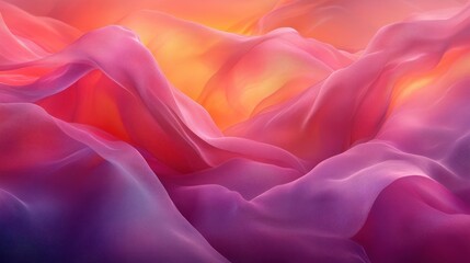 Obraz premium Abstract pink and orange fabric waves.