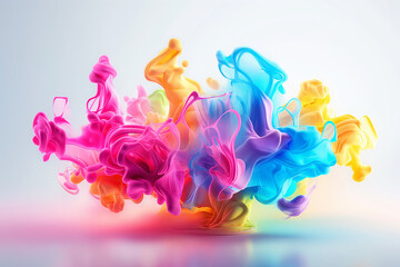 Obraz premium A dynamic and vibrant composition showcasing colorful spray paint tints dispersed in mid-air. The scene capture