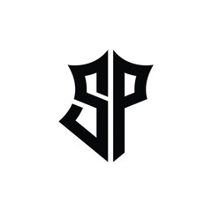 SP monogram logo design letter text name symbol monochrome logotype alphabet character simple logo