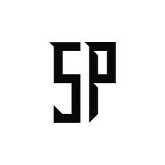 Obraz premium SP monogram logo design letter text name symbol monochrome logotype alphabet character simple logo