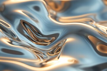 Experience a captivating blend of textures where flowing liquid metal meets shimmering waves in gold, platinum, and deep ocean colors. This ultra-premium abstract design exudes elegance