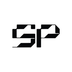 SP monogram logo design letter text name symbol monochrome logotype alphabet character simple logo