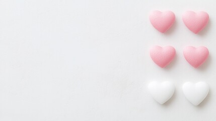 Soft Heart Shapes in Pink and White on a Light Background