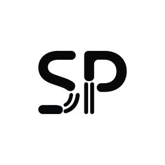 SP monogram logo design letter text name symbol monochrome logotype alphabet character simple logo