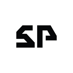 SP monogram logo design letter text name symbol monochrome logotype alphabet character simple logo