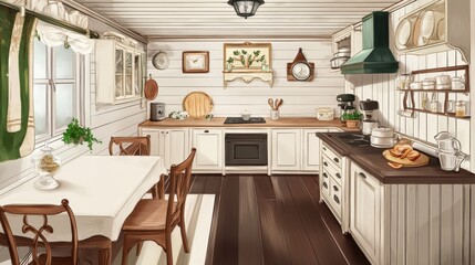 A Whimsical Farmhouse Kitchen Design: Rustic Charm and Cozy Elegance