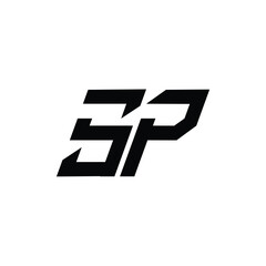 SP monogram logo design letter text name symbol monochrome logotype alphabet character simple logo
