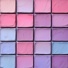 A vibrant grid of pastel-colored paint swatches showcasing various shades of pink and purple, ideal for design inspiration