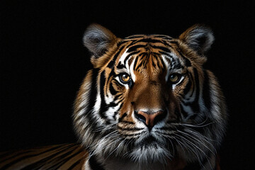 Fototapeta premium Closeup Shot Of Tiger Isolated On Black Background