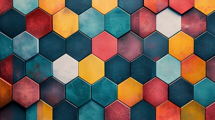 Hexagonal pattern design representing technology and healthcare concepts, ideal for medical innovation and science themes