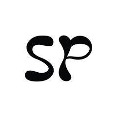 SP monogram logo design letter text name symbol monochrome logotype alphabet character simple logo