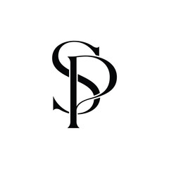 SP monogram logo design letter text name symbol monochrome logotype alphabet character simple logo