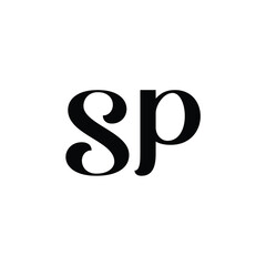 SP monogram logo design letter text name symbol monochrome logotype alphabet character simple logo