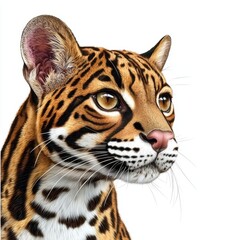 Obraz premium A tiger with a white face and brown spots