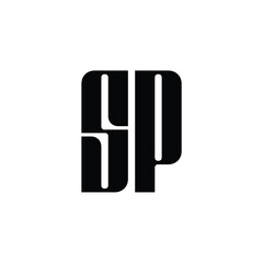 SP monogram logo design letter text name symbol monochrome logotype alphabet character simple logo