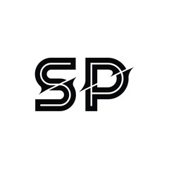 SP monogram logo design letter text name symbol monochrome logotype alphabet character simple logo