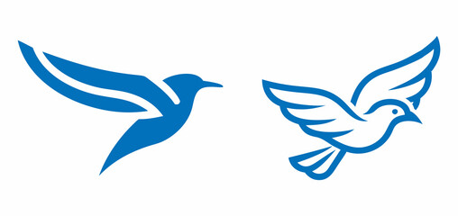 Two stylized birds in flight, symbolizing freedom and peace.
