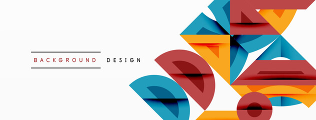 Abstract geometric background shapes forming a modern, symmetrical pattern. Bold contrast, smooth gradients, dynamic composition, futuristic style